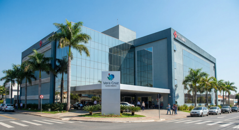 Fachada do Vera Cruz Centro Médico São Camilo em Indaiatuba